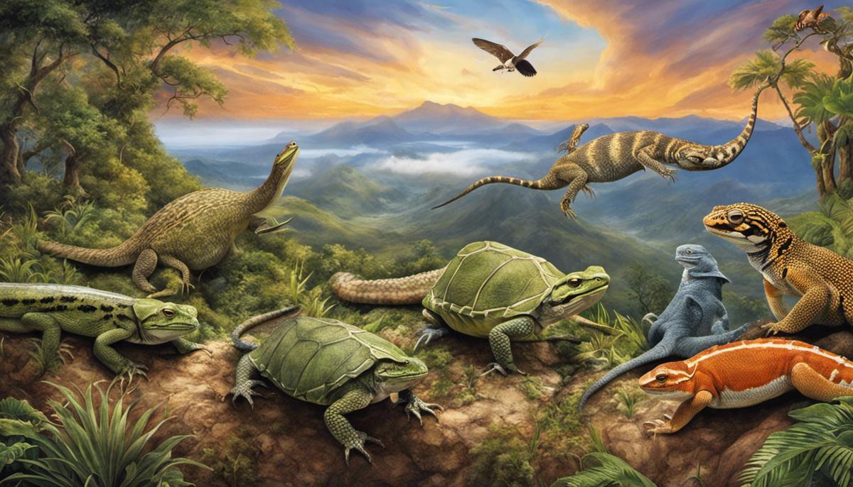 Image depicting a diverse range of reptiles in their natural habitats, highlighting the importance of reptile conservation