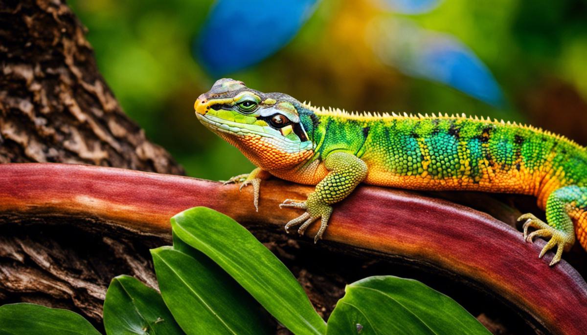 Image of reptiles showcasing their diverse colors and patterns.